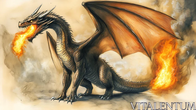 AI ART Dragon with Fire