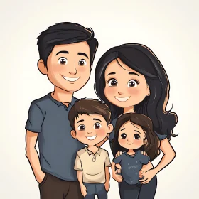 Wholesome Family Cartoon Image