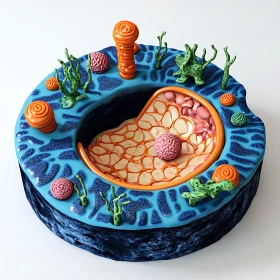 Stylized Cell Anatomy: A Colorful Biological Model