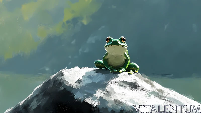 Amphibian in Natural Habitat AI Image