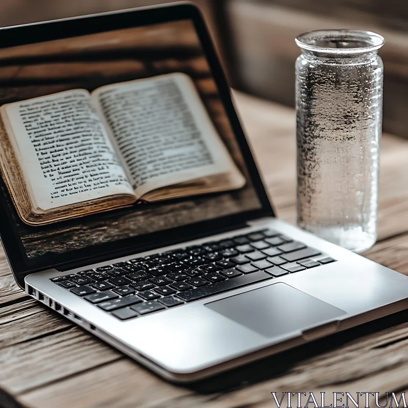 Reading and Technology Fusion on Desk AI Image