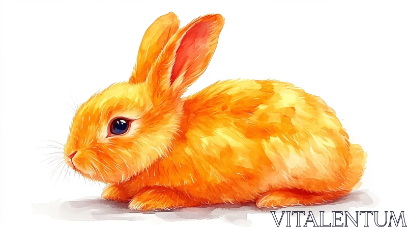 AI ART Artistic Orange Bunny Painting