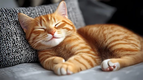 Serene Ginger Cat Resting