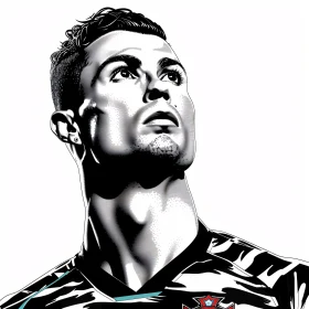 Inspirational Cristiano Ronaldo Monochrome Art