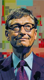 Abstract Bill Gates Artwork