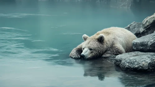 Peaceful Bear by the Water