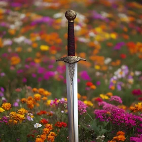 Ornate Sword among Blossoms