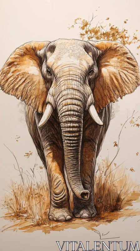 Intricate Elephant Artwork AI Image