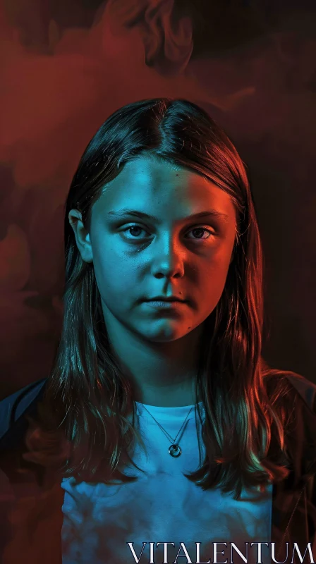 AI ART Intense Greta Thunberg Portrait