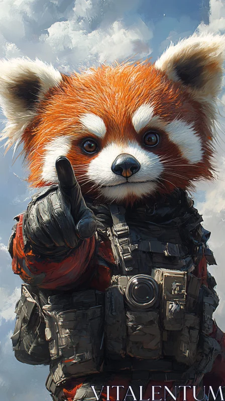 Panda in Uniform AI Image