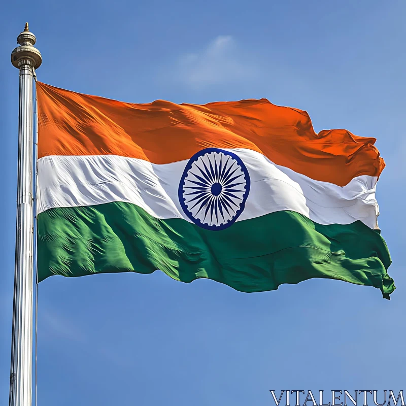 AI ART Indian Tricolor Flag in the Wind