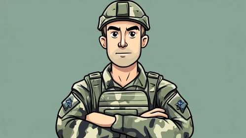 Armed Forces Cartoon Style Portrait