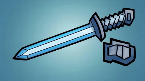 Blue Steel Sword Cartoon