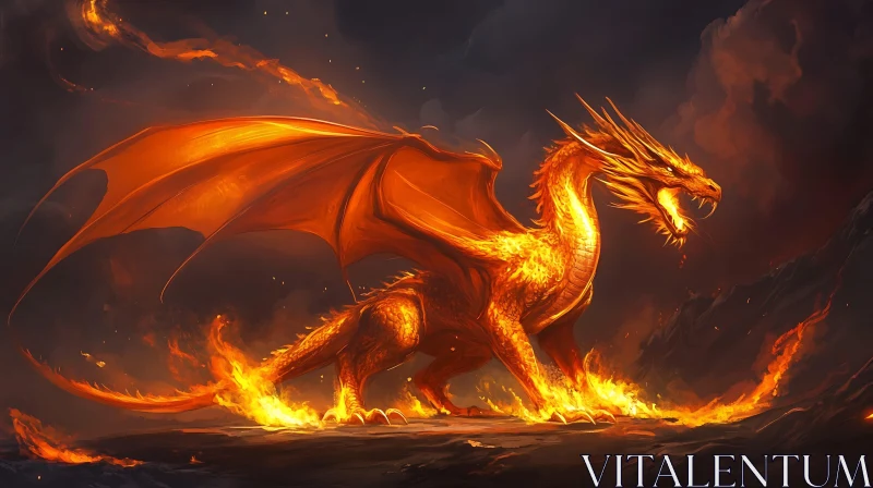 AI ART Blazing Dragon of Myth