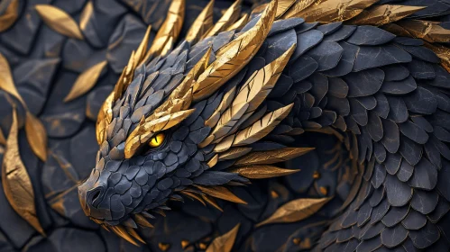 Dragon with Golden Scales