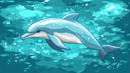 Dolphin in Enchanted Ocean Waters