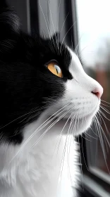 Thoughtful Feline by the Window