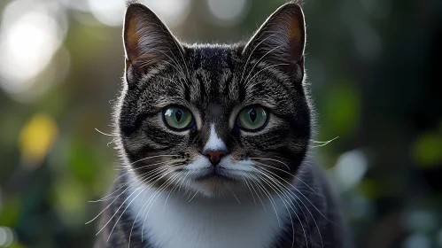 Green-Eyed Feline Portrait