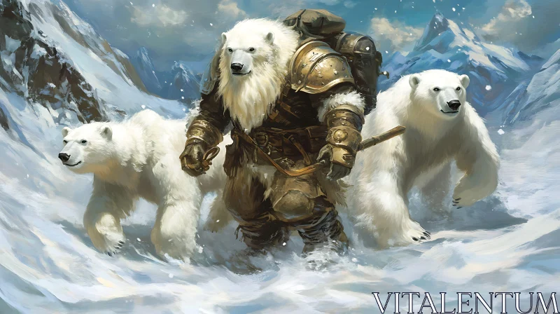 AI ART Fantasy Polar Bear Adventure