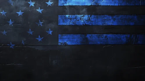 Grunge Style Flag Painting