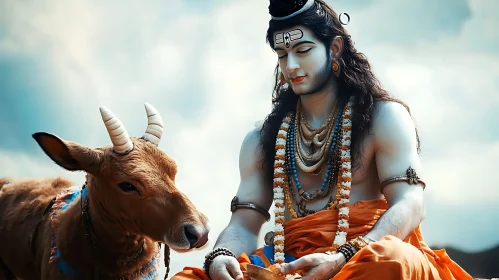 Divine Shiva with Nandi