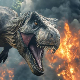 Prehistoric Beast with Flames
