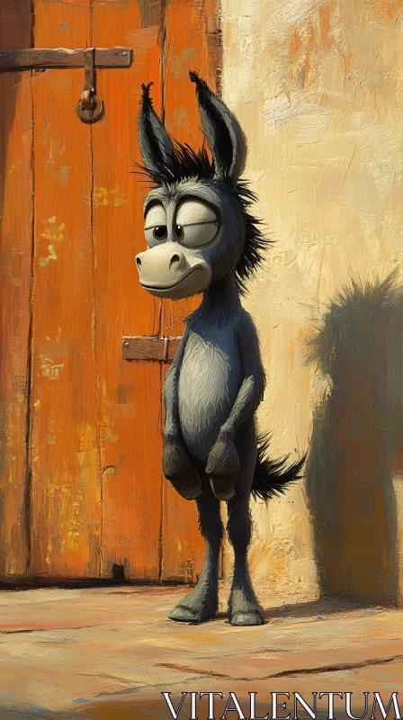 Funny Animated Donkey Illustration AI Image