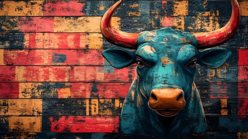 Colorful Bull Artwork