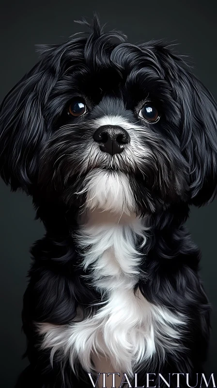 Fluffy Puppy Close-Up AI Image