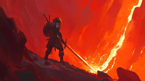 Swordsman Amidst Flames