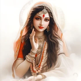 Serene Woman in Traditional Attire