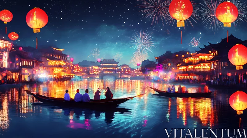 AI ART River Nightlife: A Symphony of Lights and Water