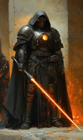 Futuristic Knight with Energy Blade