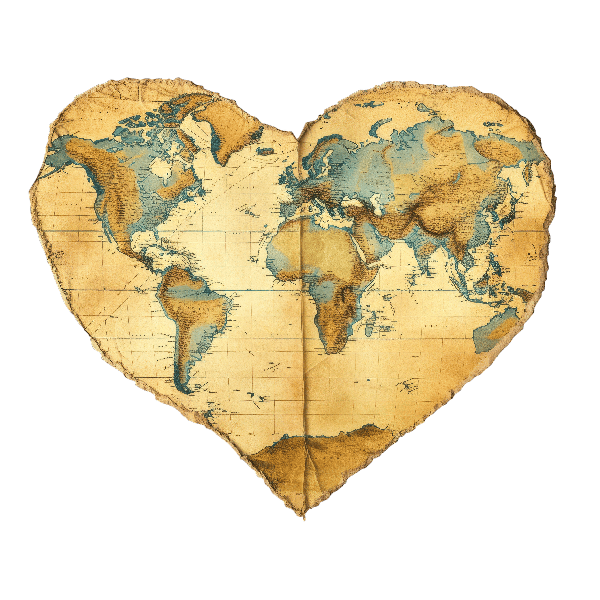 Love for Travel Vintage Map Design