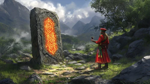 Wizard and the Glowing Runestone