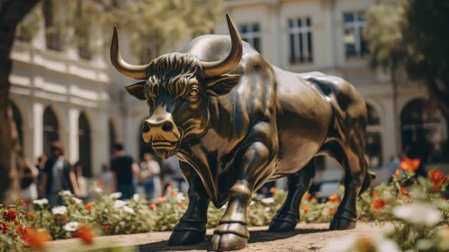 Bull Statue in Motion Blur - An American Barbizon School Inspiration