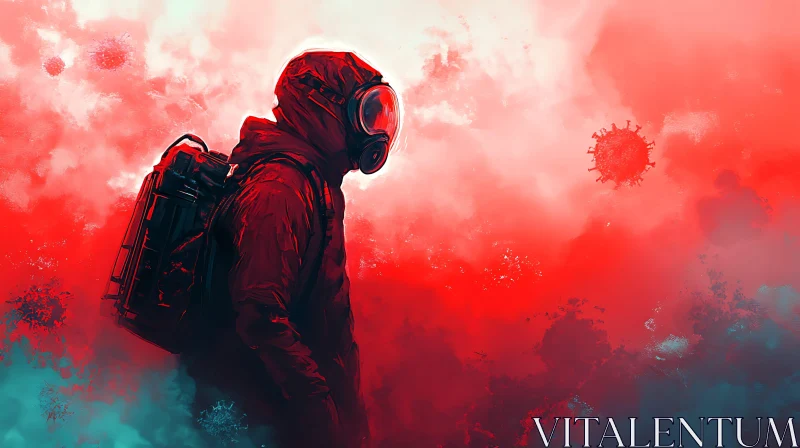 Post-Apocalyptic Hazmat Suit Illustration AI Image