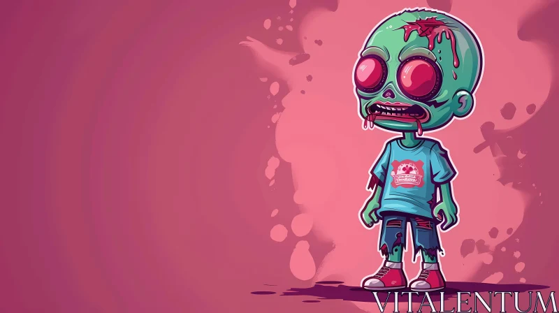 AI ART Cartoon Zombie Illustration for Children's Entertainment