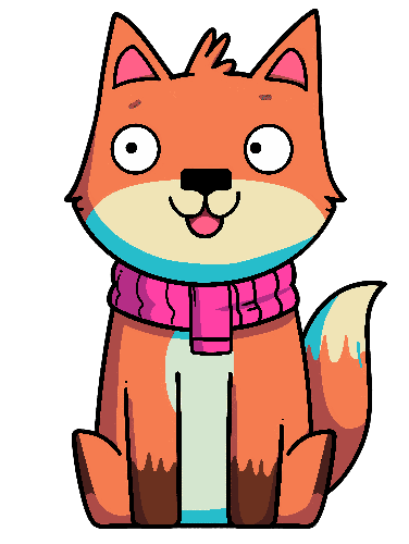 POD Design Charming Cartoon Fox with Pink Scarf - Playful T-shirt Design