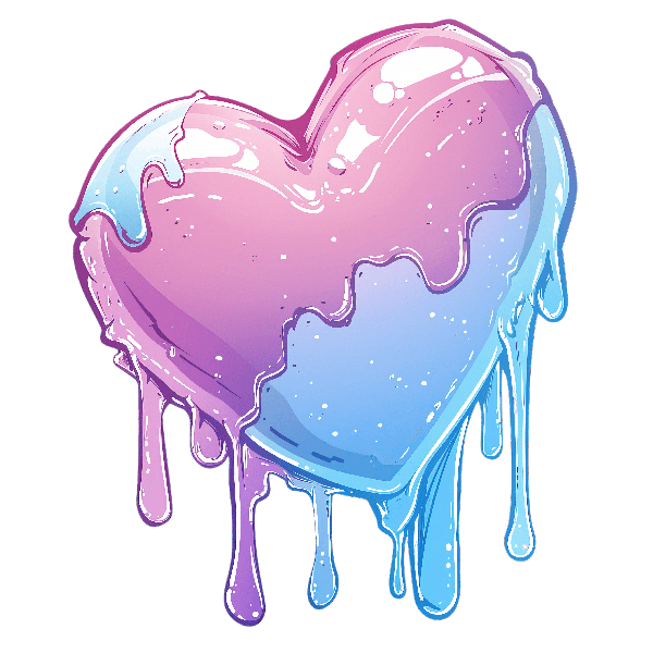 Dripping Heart Pastel Art POD Design