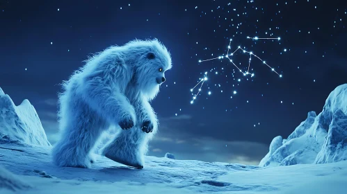 Snowy Yeti Stargazing