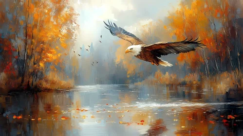 Majestic Eagle in Autumn Forest