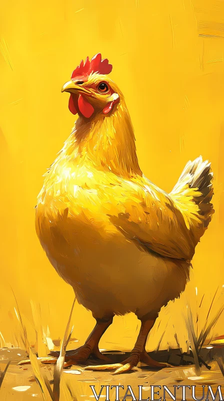 AI ART Poultry Art in Yellow Tones