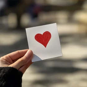 Red Heart on White Paper