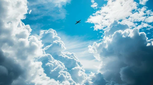 High Flying Plane in the Serene Sky