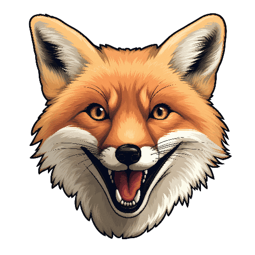 POD Design Joyful Cartoon Fox Head for Print-on-Demand Merchandise