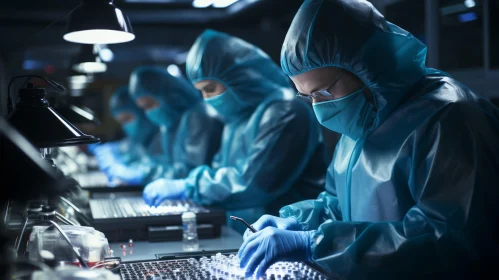 Men in Blue Working on Electronic Equipment: A Captivating Exploration of Medical Themes