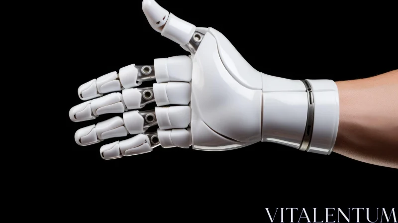 Robotic Hand Thumbs Up on Black Background | Eye-Catching Design AI Image