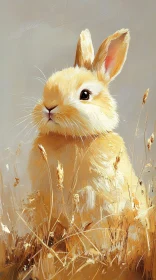 Charming Golden Bunny in Nature