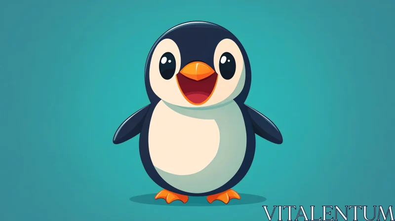 AI ART Cute Penguin Cartoon Art